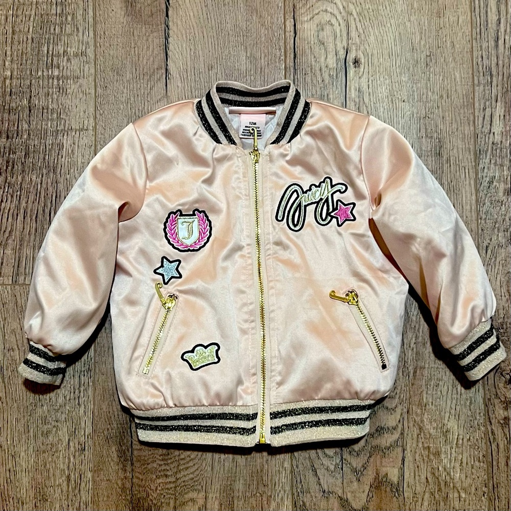 JUICY COUTURE | blush satin bomber jacket